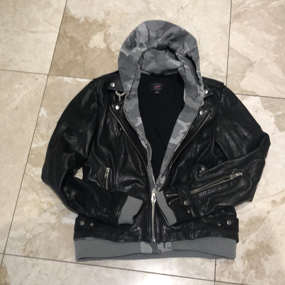 Isabel black leather motorcycle jacket